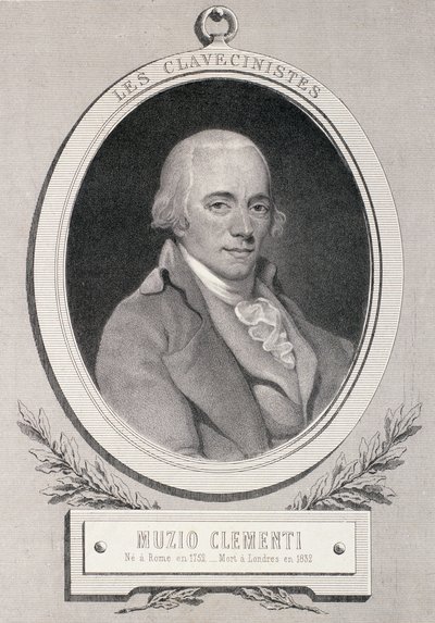 Muzio Clementi (1752-1832) gegraveerd door Alfred Lemoine door French School