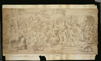 Mythologische Scene met Satyrs door French School