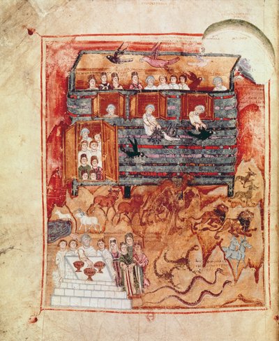 N.A.L 2334 fol.10v De Ark van Noach, uit De Tours Pentateuch door French School