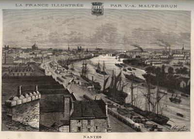 Nantes - Loire-Atlantique - gravure in La France illustree: geographie, histoire, administratie statistique door V.A. Malt-Brown, 1884 door French School