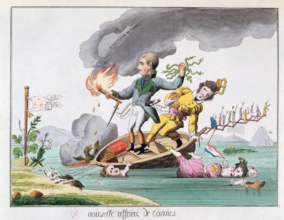 Napoleon Bonaparte ontscheping nabij Cannes bij zijn terugkeer uit Elba in 1815 door French School