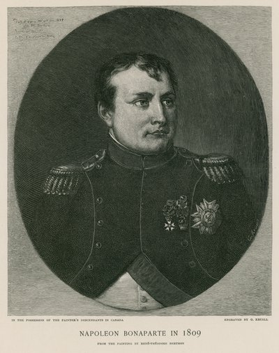 Napoleon Bonaparte in 1809 door French School