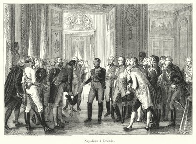 Napoleon in Dresden door French School