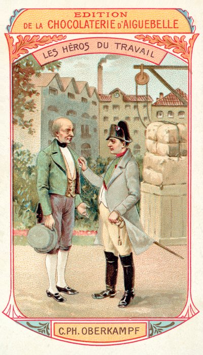 Napoleon kent het Legioen van Eer toe aan de Franse industrieel Christophe-Philippe Oberkampf, 1806 door French School