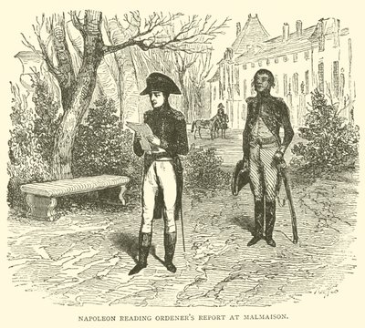 Napoleon leest het rapport van Ordener in Malmaison door French School