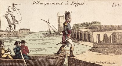 Napoleons aankomst in Frejus na de Egyptische campagne, 9 oktober 1799 door French School