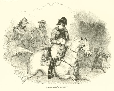Napoleons vlucht (gravure) door French School