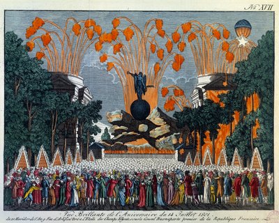 Nationale feestdag van 14 juli 1801 op de Champs Elysees, Parijs door French School