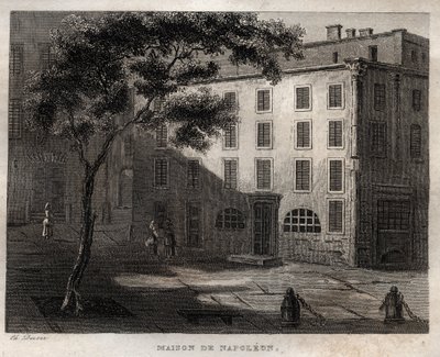 Geboortehuis van Napoleon Bonaparte in Ajaccio (Corsica) - Gravure uit 