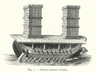 Romeins schip met torens door French School