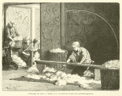 Katoenreiniging (gravure) door French School