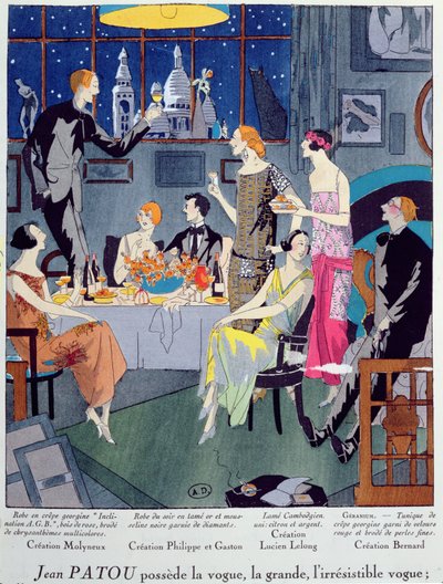 Oudejaarsavond, modeplaat uit Art, Gout, Beaute, gepubliceerd in Parijs, december 1923 door French School