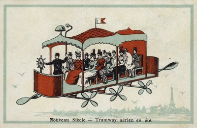 Nieuw eeuw - luchttram in de zomer door French School