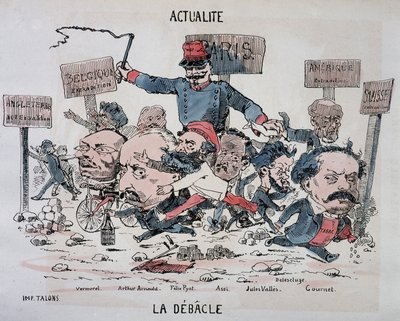 Nieuws: La débâcle: Vermorel, Arnould, Pyat, Assi, Vallès, Delescluze en Gournet aan het einde van de Commune door French School