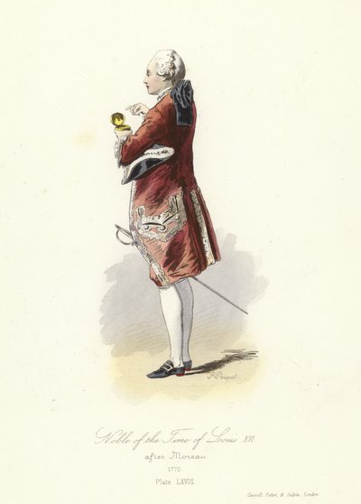 Edelman uit de tijd van Lodewijk XVI van Frankrijk door French School