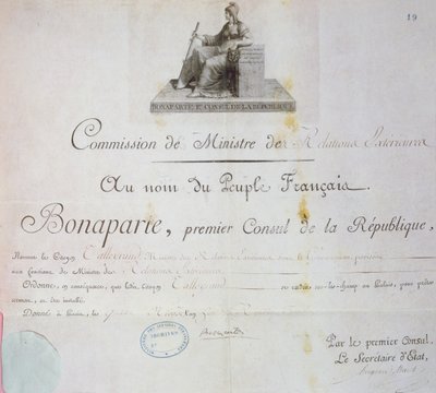 Benoeming van Charles Maurice de Talleyrand-Perigord tot minister van Buitenlandse Zaken, ca. 1797 door French School