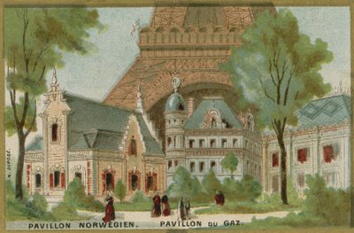 Noors en gaspaviljoen op de Wereldtentoonstelling van Parijs door French School