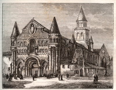 Notre-Dame van Poitiers - gravure in 