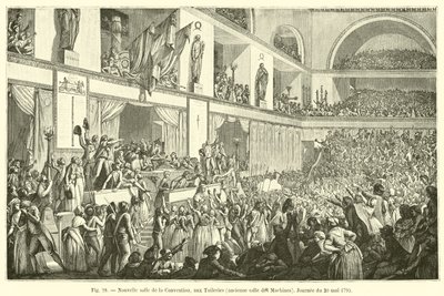 Nieuwe zaal van de Conventie, in de Tuilerieën, voormalige Machineszaal, Dag van 20 mei 1795 door French School