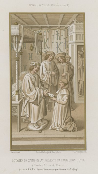 Octavian de Saint Gelais presenteert zijn vertaling van Ovidius door French School