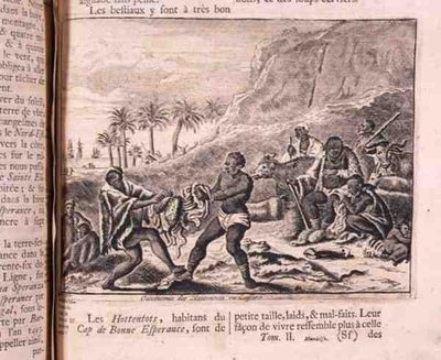 Economie van de Hottentotten of Kaffers, uit Johann Albert Mandelso