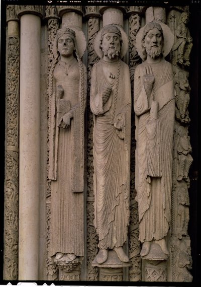 Oude Testament figuren, van de noordelijke stijlen van de centrale deur van het Koninklijke Portaal van de westgevel door French School
