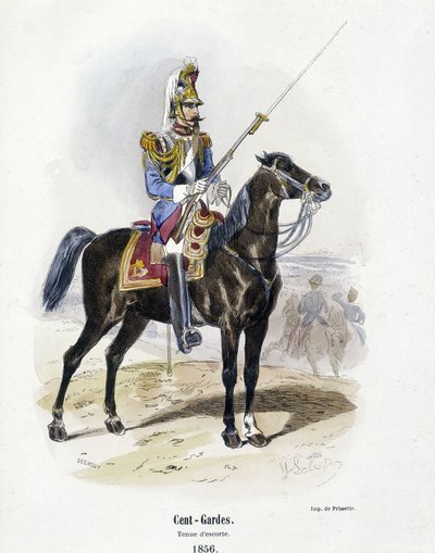 Honderd - Wachten: Kostuum van escorte in 1856 - in 