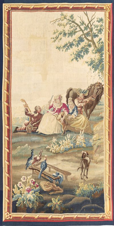 Een van een paar Louis XVI pastorale wandtapijten, Aubusson, ca. 1775 door French School