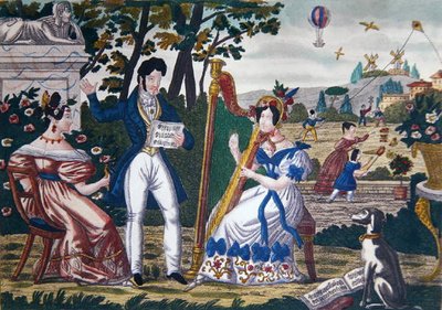 Openluchtconcert, c.1840 door French School