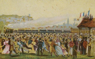 Opening van de eerste Franse spoorweg, 1832 door French School