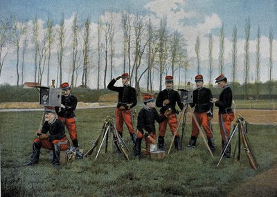 Optische telegraafsessie - in Militair Album - huishoudelijke dienst: cavalerie door French School