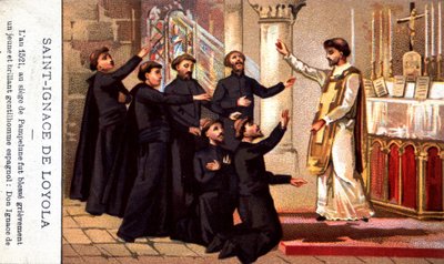 Oorsprong van de Sociëteit van Jezus goedgekeurd door paus Paulus III op 27 december door French School
