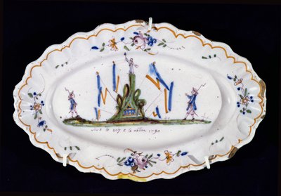 Ovale plaat met de inscriptie Vive le Roi et la Nation 1790, Nevers werkplaats door French School