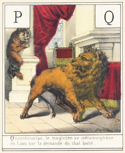 P Q: Quinchinolas, de tovenaar verandert in leeuw op verzoek van de kat laars door French School