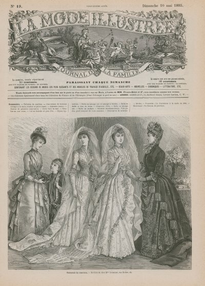 Pagina uit La Mode Illustree, 1885 door French School