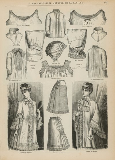 Pagina uit La Mode Illustrée, 1885 door French School