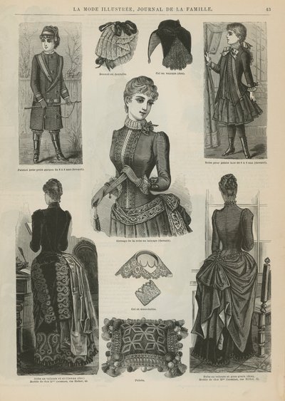 Pagina uit La Mode Illustrée, 1885 door French School