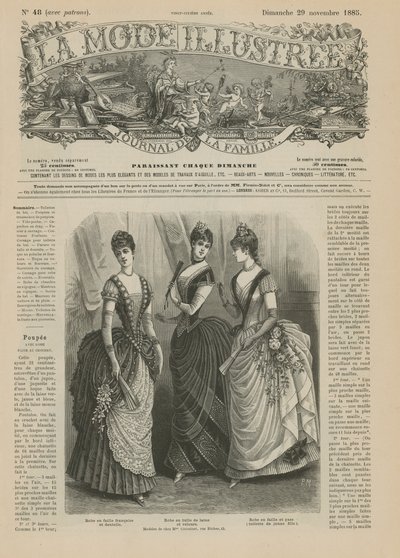 Pagina uit La Mode Illustrée, 1885 door French School