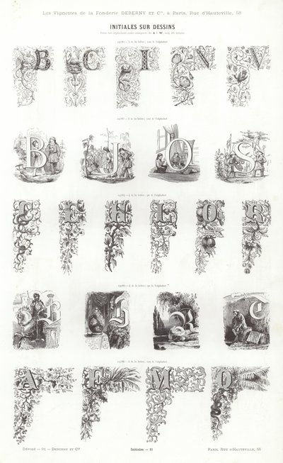 Pagina uit Vignettes Typographiques door French School