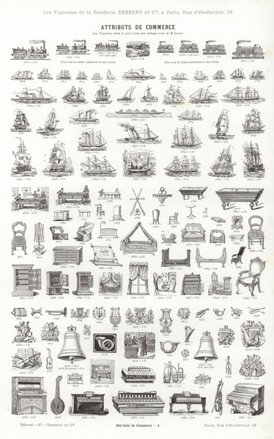 Pagina uit Vignettes Typographiques door French School