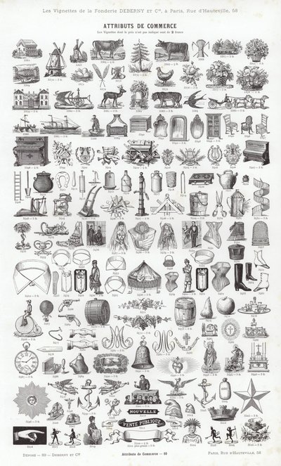 Pagina uit Vignettes Typographiques door French School
