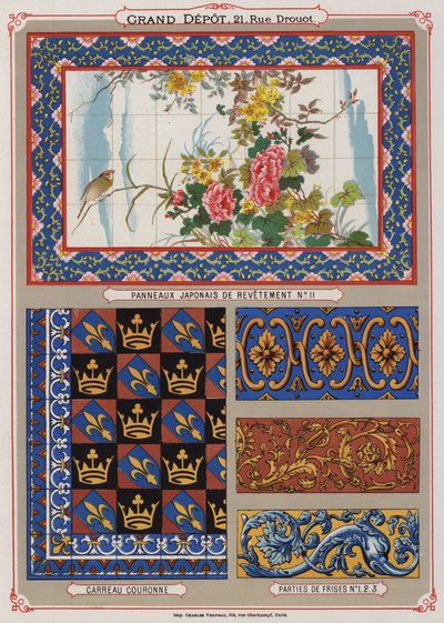 Pagina uit de catalogus van het Grand Depot de Porcelaines, Faiences et Verreries door French School
