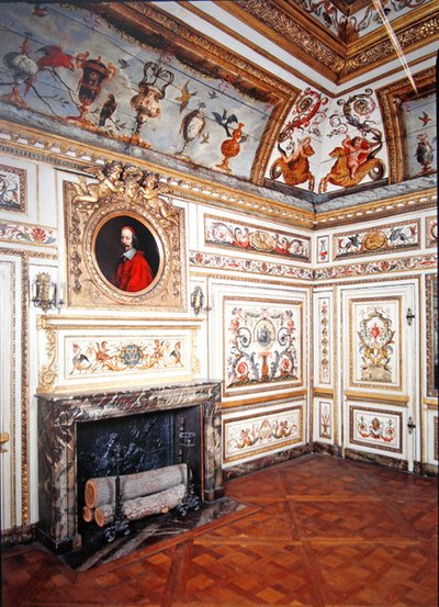 Geschilderde kamer met polychrome motieven, c.1660 door French School