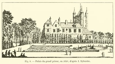 Paleis van de grootprior, in 1650; naar I Sylvestre door French School