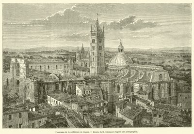 Panorama van de kathedraal van Siena door French School