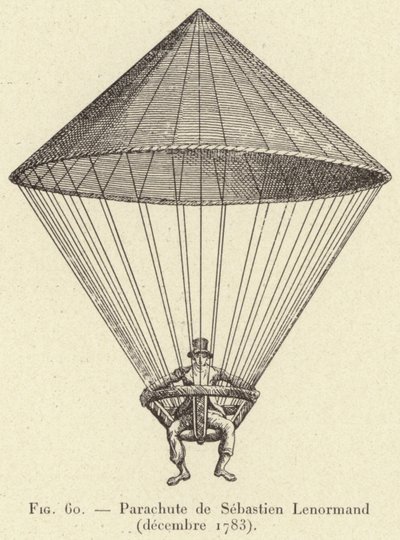 Parachute de Sebastien Lenormand (decembre 1783) door French School