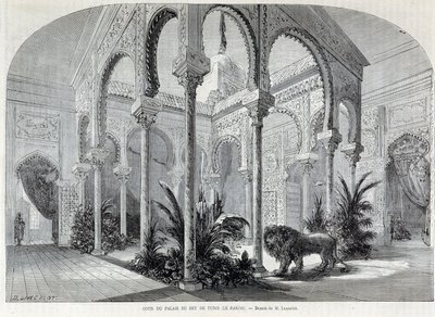 Parc du Montsouris: interieur van het Palais du Bey in Tunis op de Wereldtentoonstelling van 1867 door French School