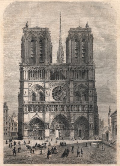 Parijs: Notre Dame. Plan na Eugene Viollet le Duc door French School