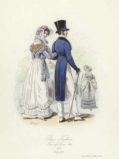 Parijse mode, tijd van Lodewijk XVIII door French School