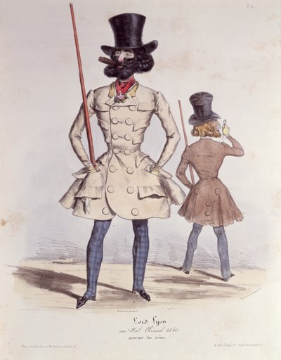 Parijse dandies op het Bal Chicard, 1840 door French School